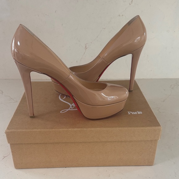Christian Louboutin Nude Patent Leather Pumps - Picture 7 of 9